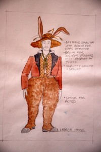 Alice in Wonderland & Through the Looking Glass costume sketch for Mad Hatter